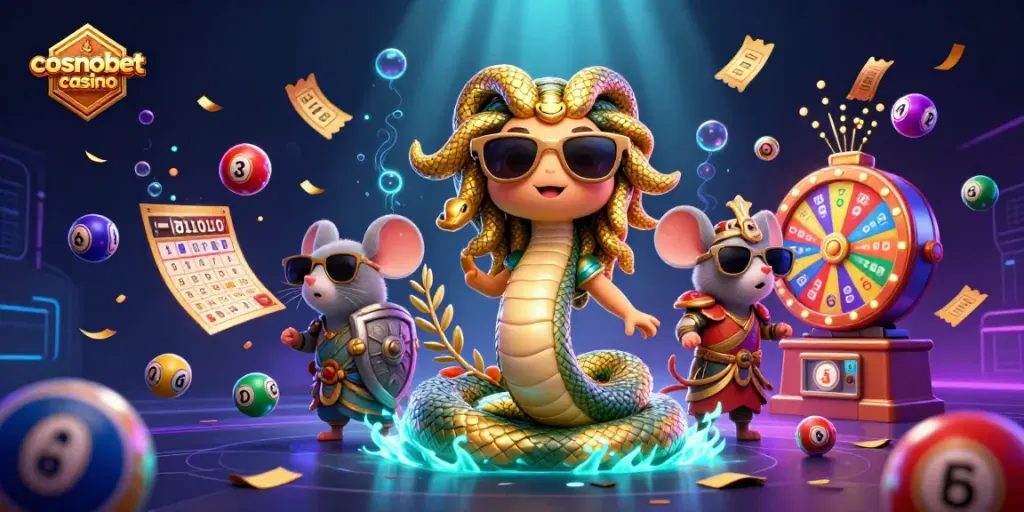 Experience the excitement of cosmobet casino with dynamic lottery balls and engaging gaming elements.
