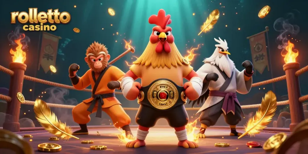 Experience exciting gameplay at rolletto casino with a dynamic illustration featuring vibrant characters and elements of chance.