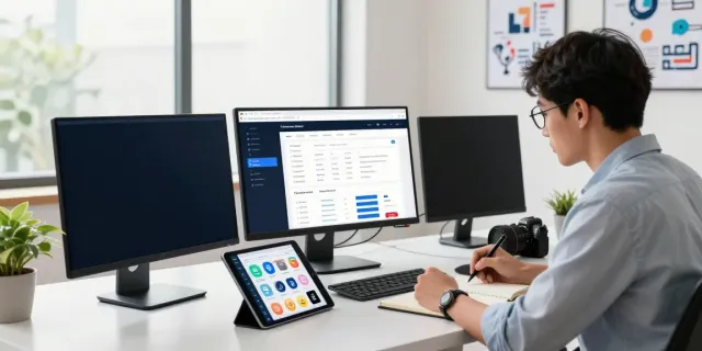 Professional workspace with tools for instant indexing strategies in digital marketing.