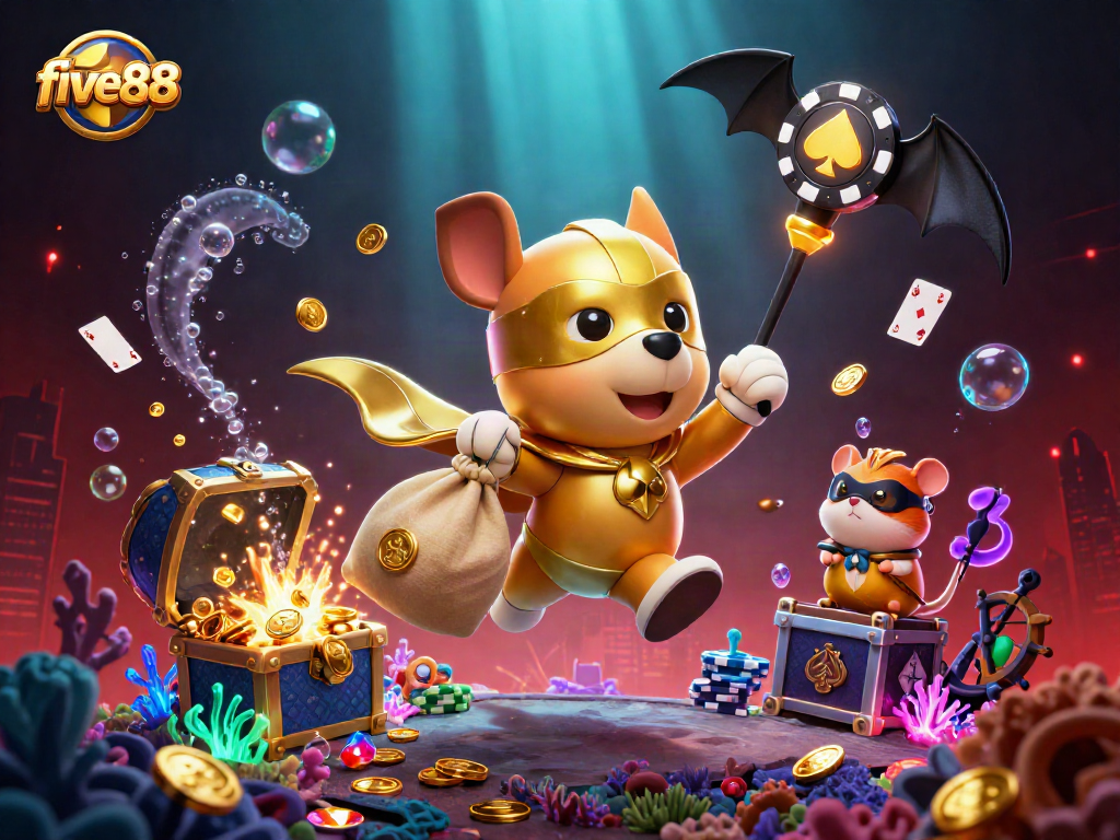 Experience thrilling wins with five88 as a 3D superhero dog and hamster join the gaming adventure!