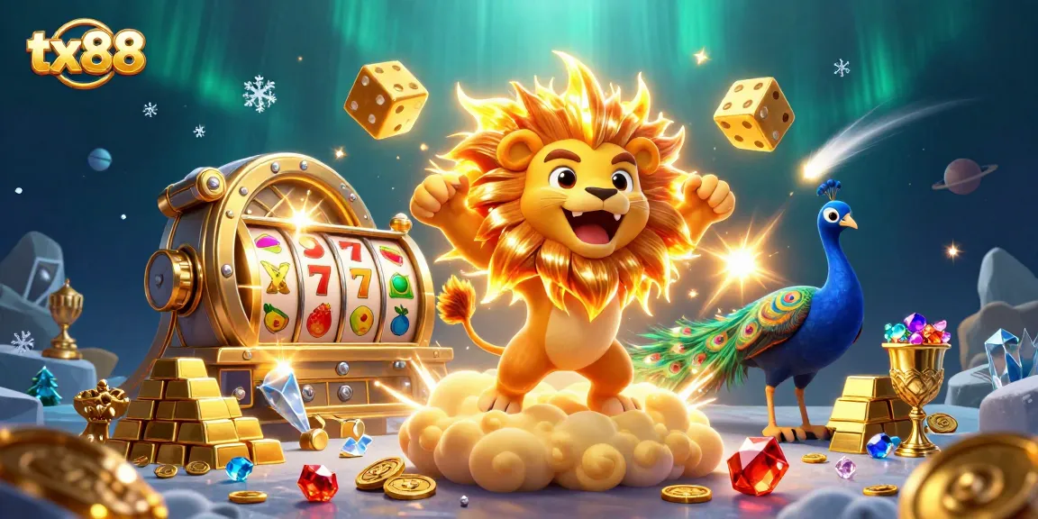 Engage in exciting gameplay with tx88 while witnessing a vibrant casino adventure featuring rich golden treasures and animated characters.
