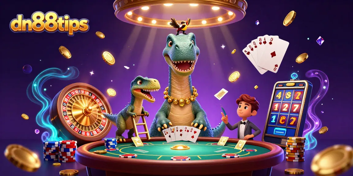Experience thrilling gaming at dn88tips with a vibrant casino scene featuring epic characters.